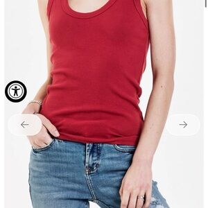Dear John Paula Scoop Neck Tank Cranberry